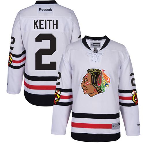 Blackhawks #2 Duncan Keith White Winter Classic Stitched NHL Jersey - Click Image to Close